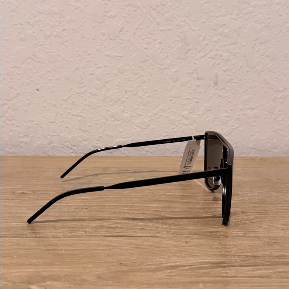 Saint Laurent SL1B 001 Mask 99mm Shield Sunglasses Black Unisex NWT Case - Picture 4 of 7